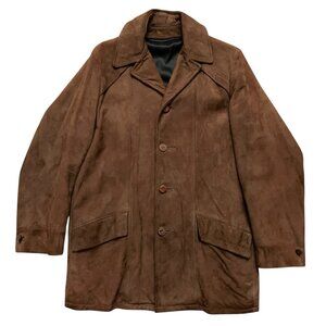 VTG 70s 80s Suede Leather Jacket Coat Mens 36 (Fits Small) Brown Dupont Quilon